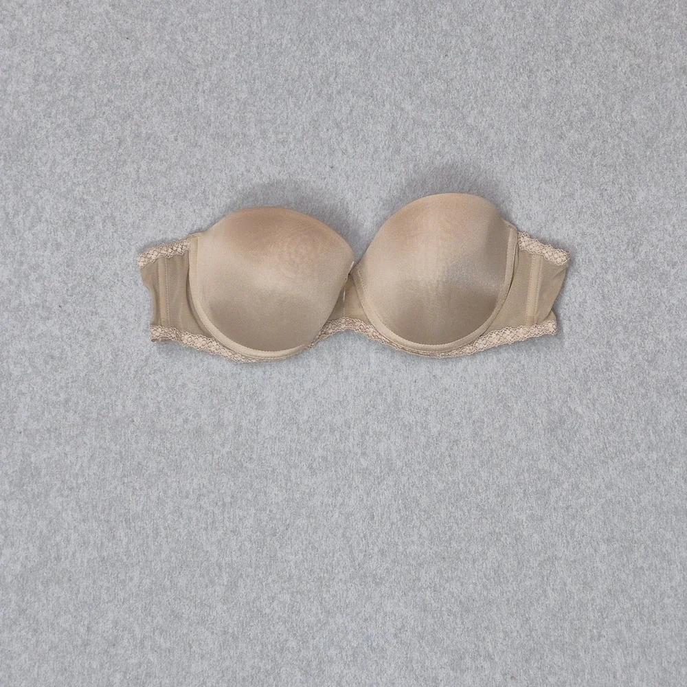 Btempt'd Women Bra 36B Beige Underwired Padded Lace Mesh Strap READ